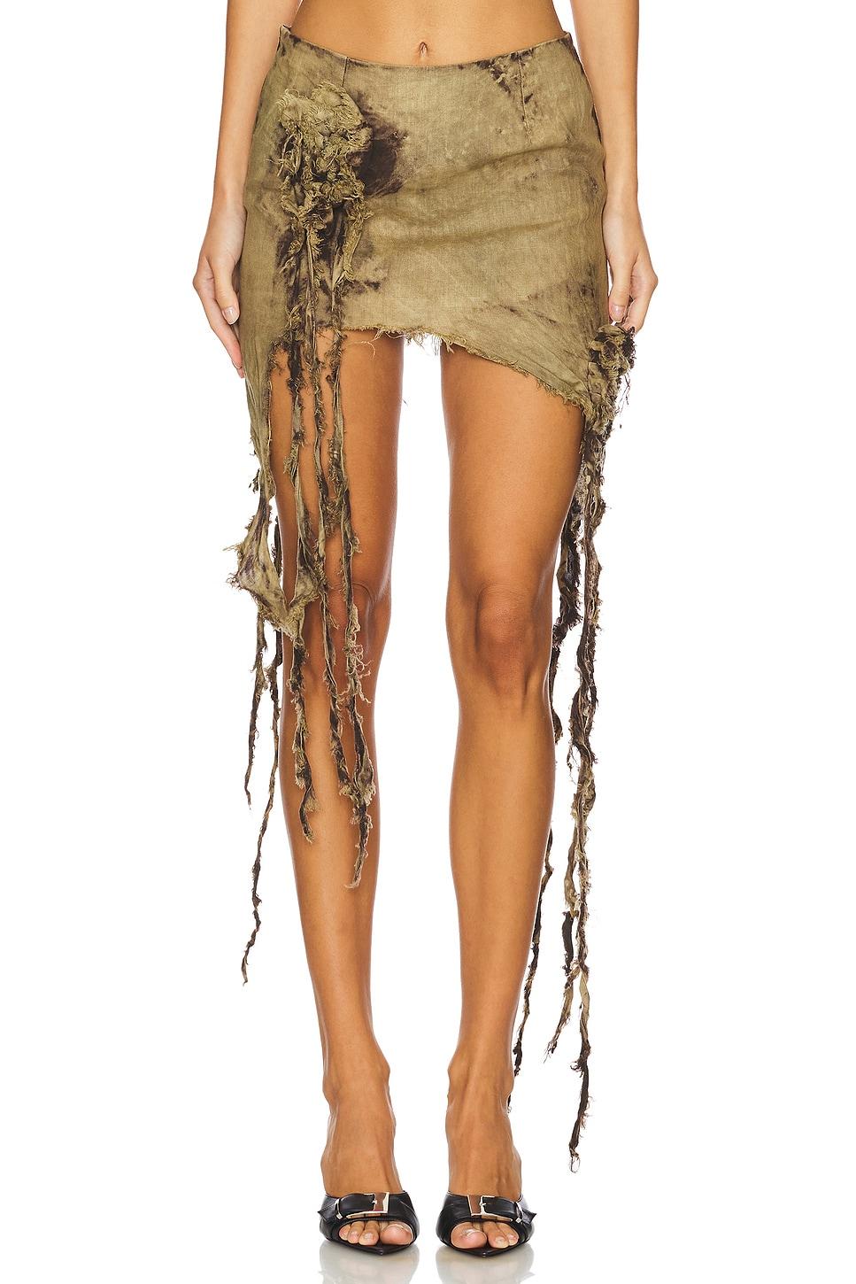 washed flower skirt