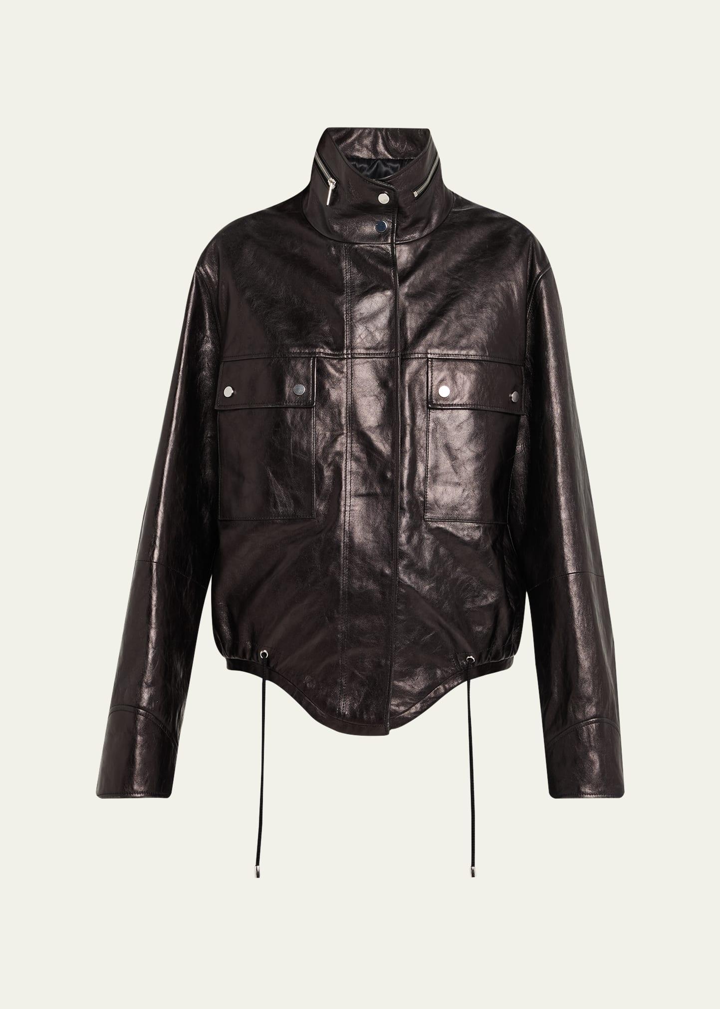 washed leather bomber jacket