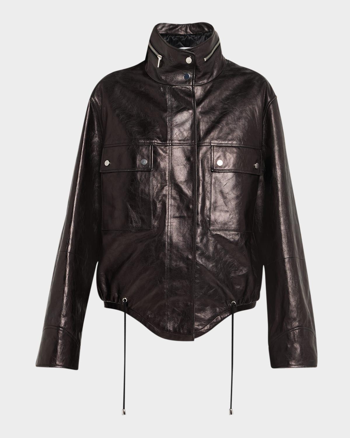 washed leather bomber jacket