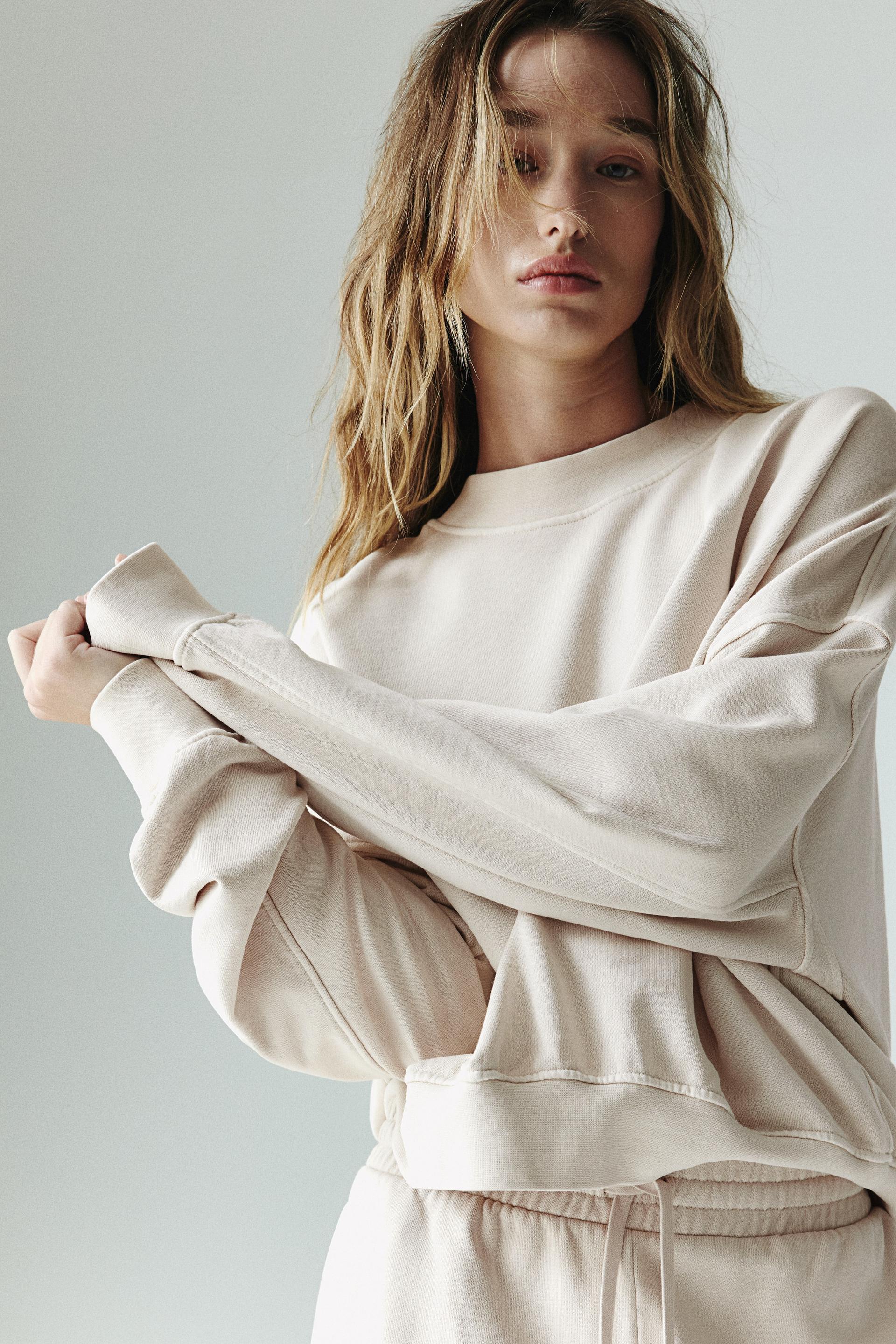 washed-look sweatshirt