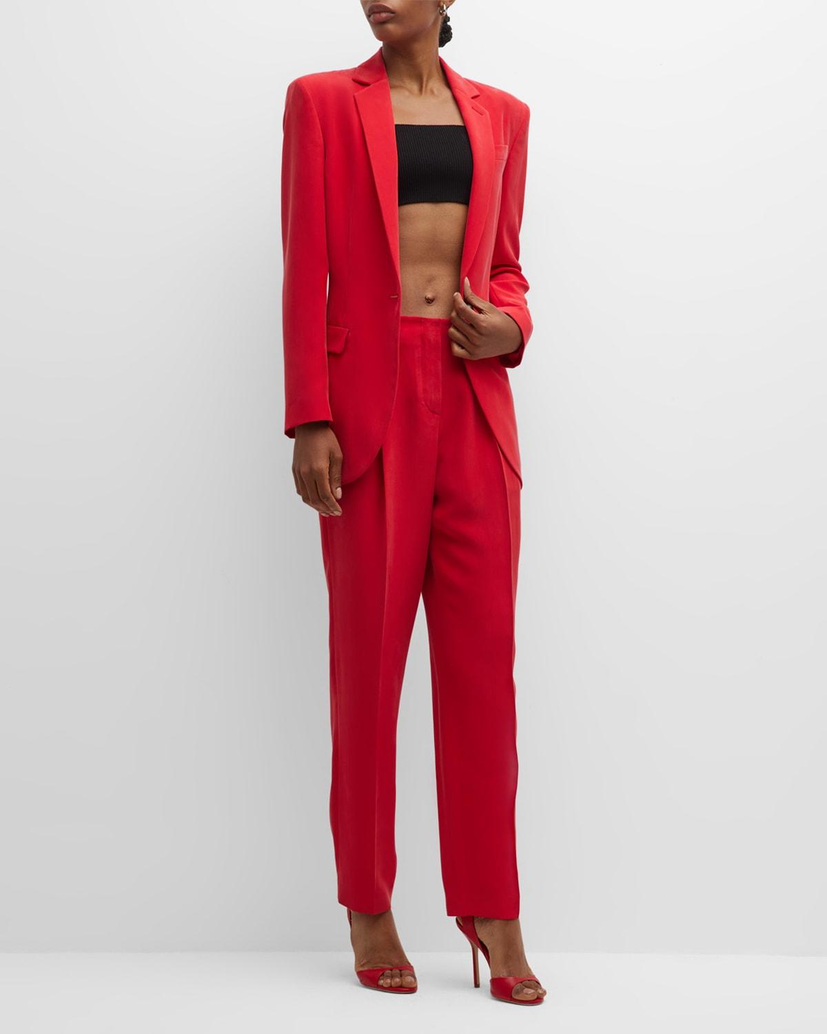 washed silk blazer jacket