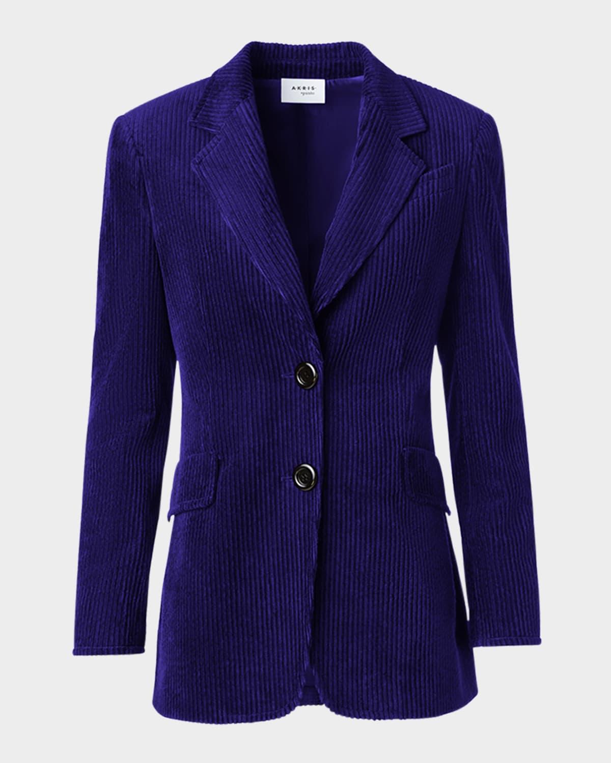 washed viscose corduroy boyfriend blazer