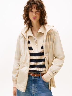 water-repellent hooded windbreaker