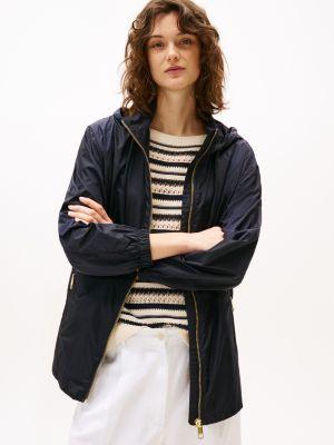 water-repellent hooded windbreaker