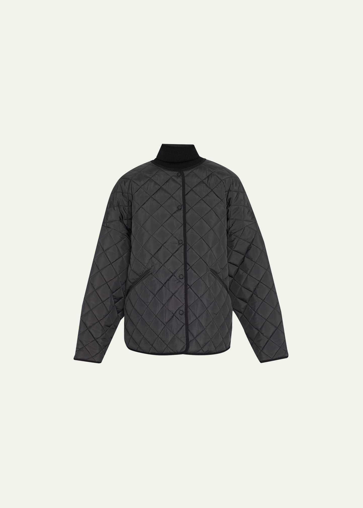 water-resistant quilted oversize jacket