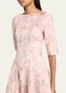 waterlily organza jacquard midi dress