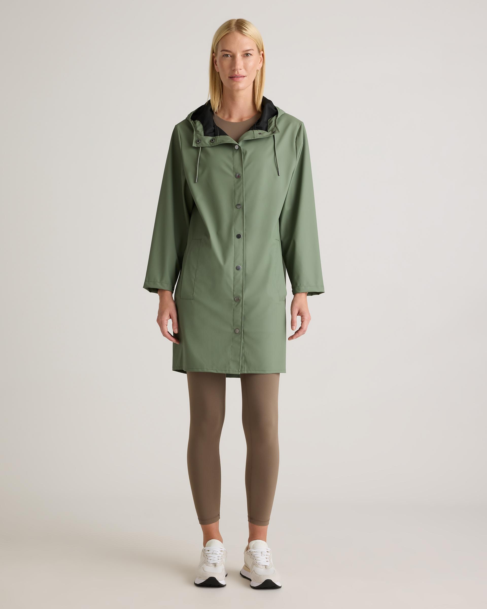 waterproof rubberized long rain jacket