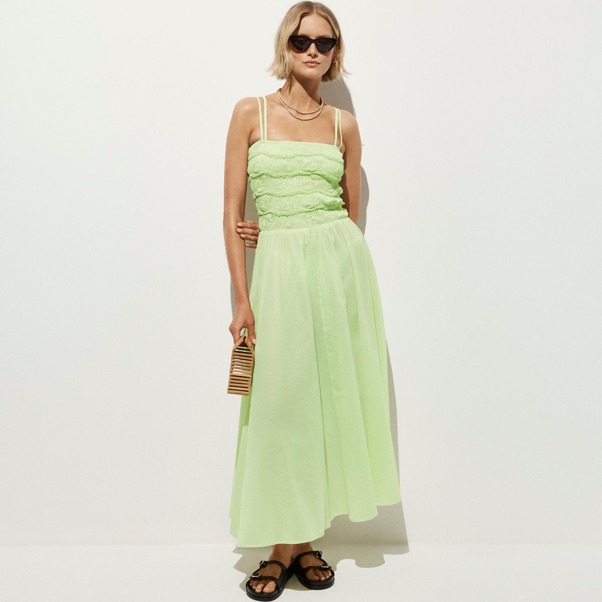 wave maxi dress in cotton voile