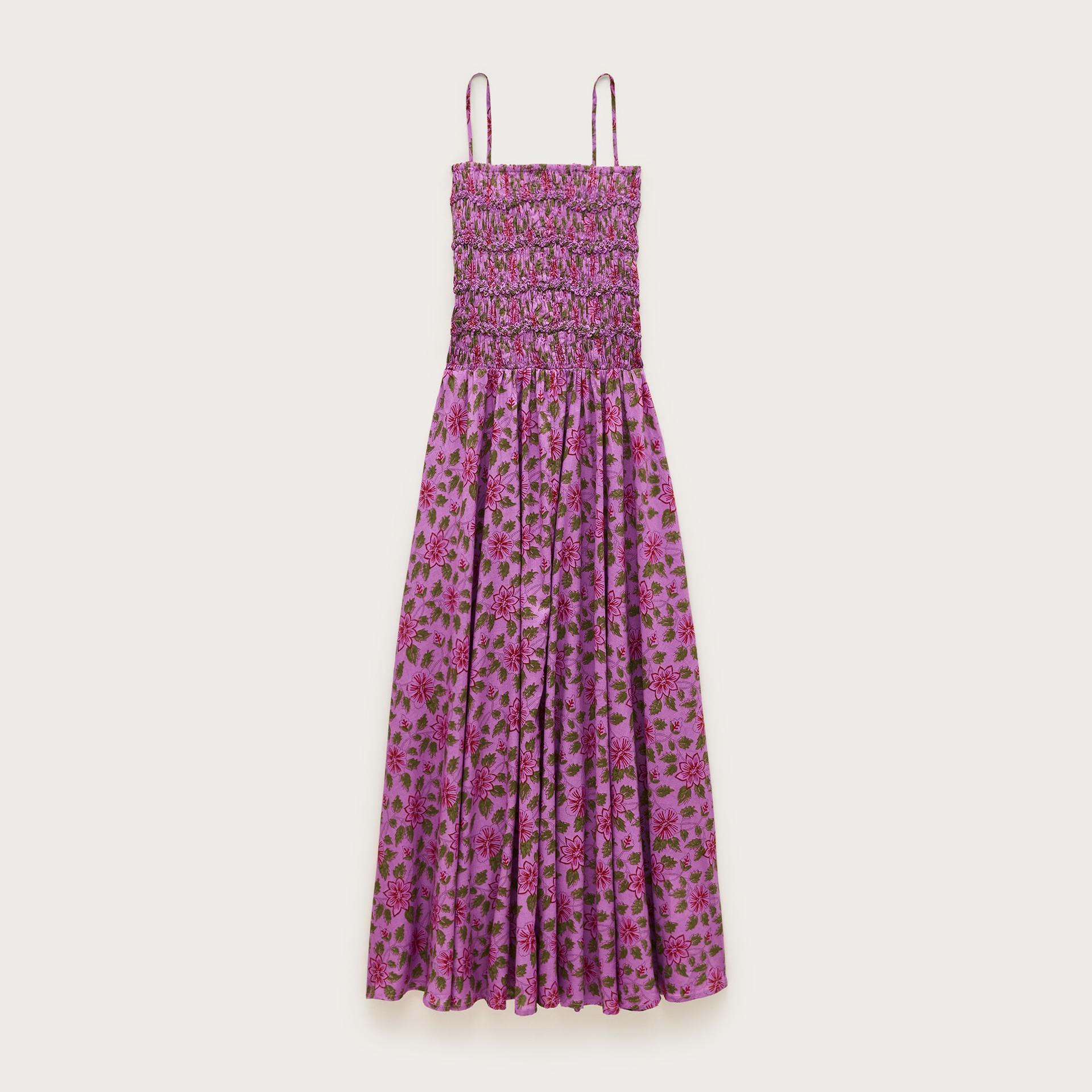 wave maxi dress in cotton voile