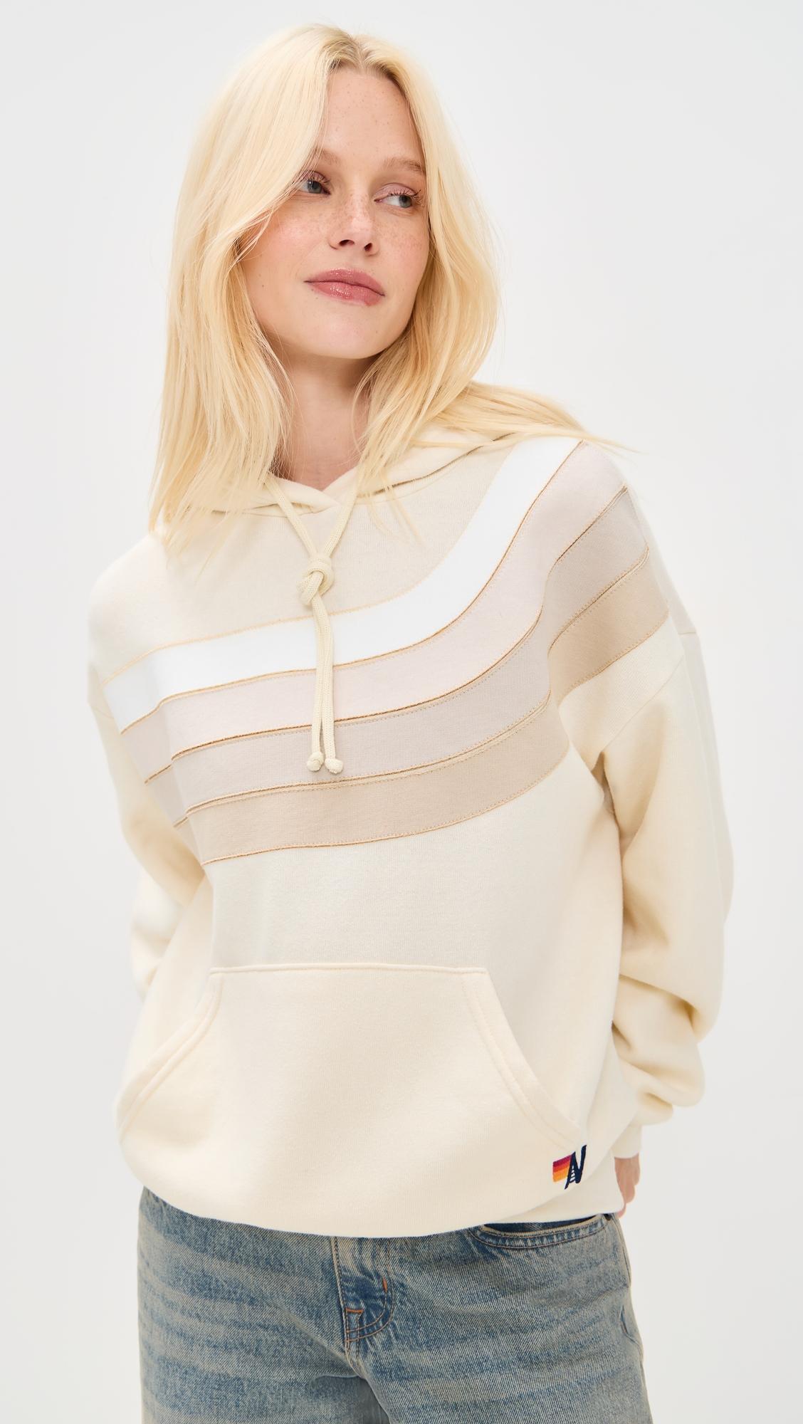 wave stripe 4 relaxed pullover hoodie