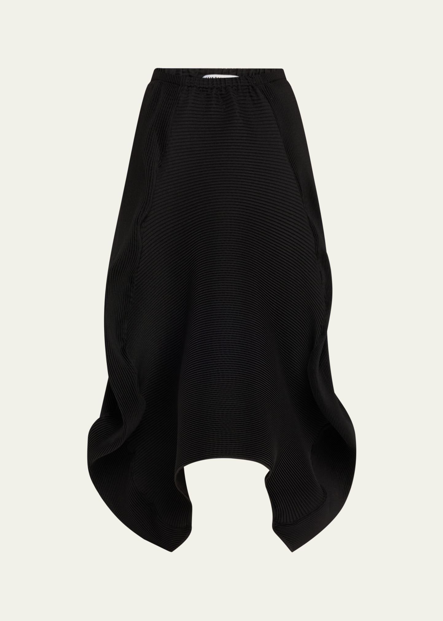 wavy ripple midi skirt