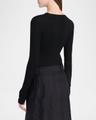 wavy scoop-neck long-sleeve top