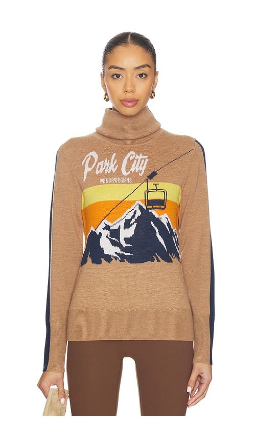 we norwegians after ski sweater in brown.