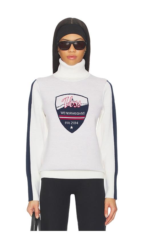 we norwegians after ski sweater in cream.