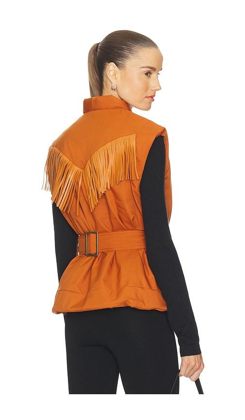 we norwegians western vest in burnt orange.