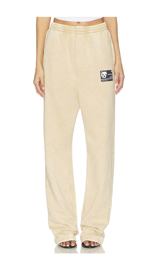 we11done teddy id jersey pant in beige.