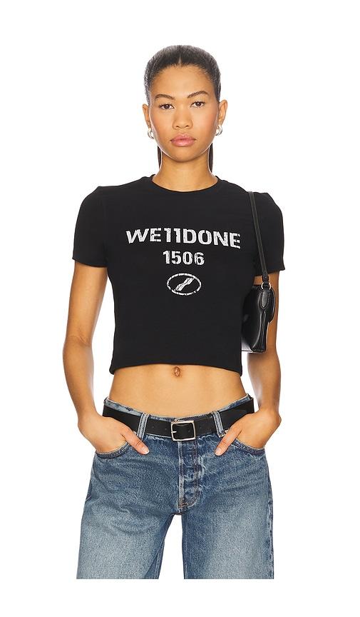we11done vintage logo shirt in black.