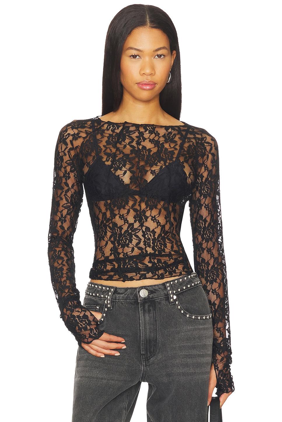 wednesday lace long sleeve top