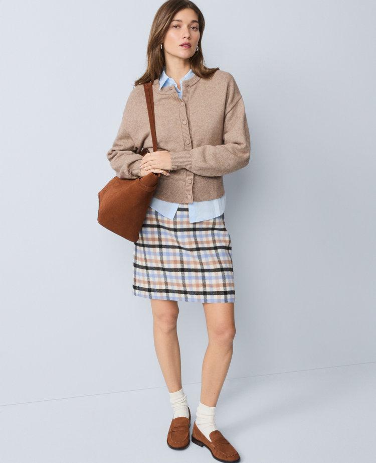 weekend collection plaid a-line skirt