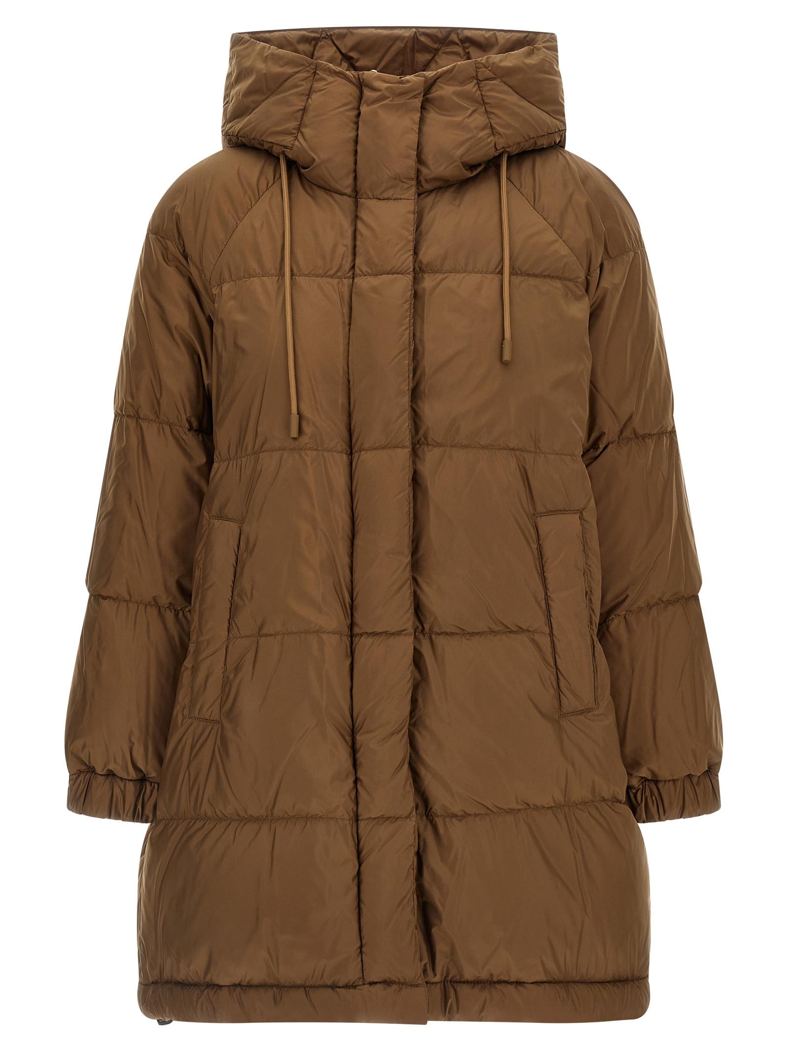 weekend max mara anfora reversible parka brown polyester down jacket, parka, casual jackets - women