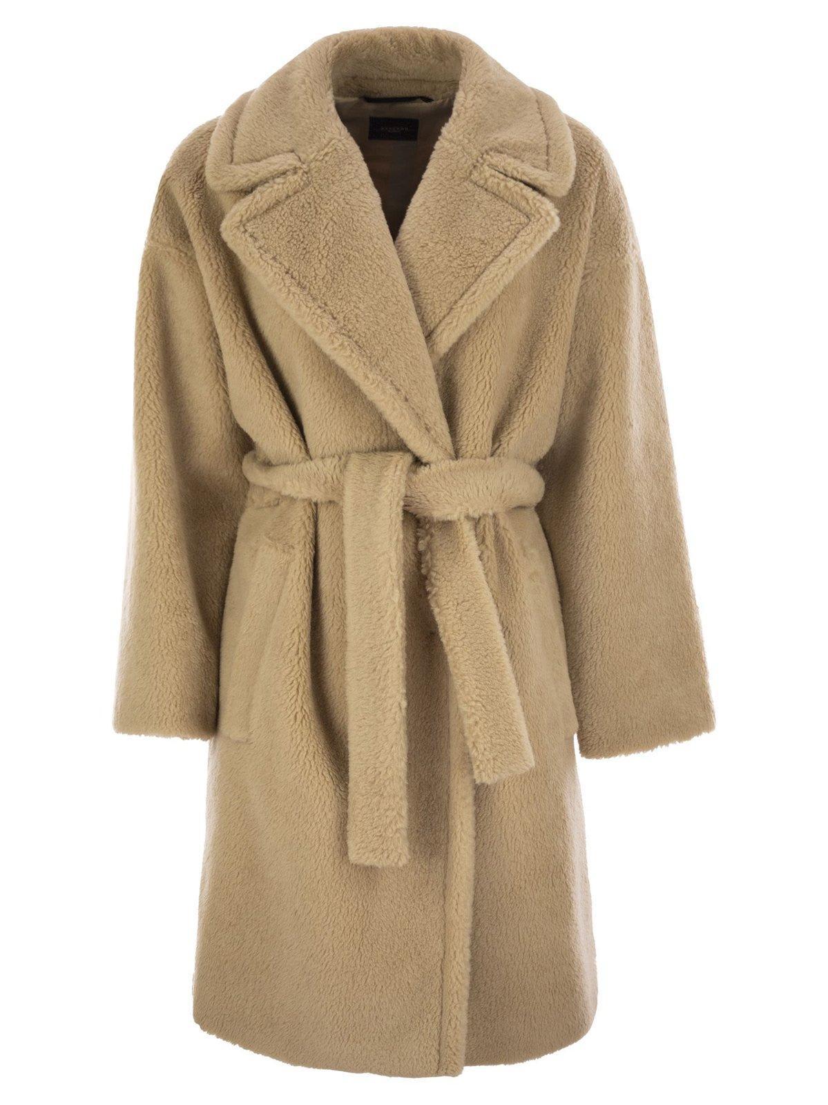 weekend max mara belted long-sleeved coat