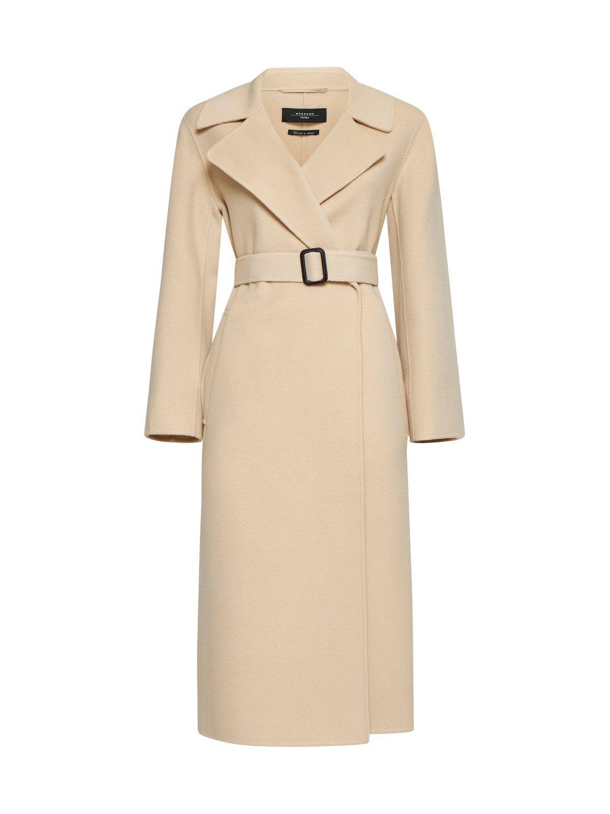 weekend max mara belted long-sleeved coat