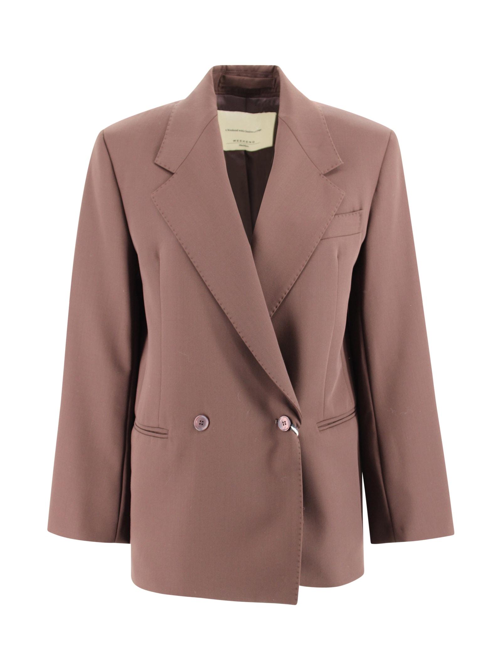 weekend max mara chocolate wool ginseng blazer