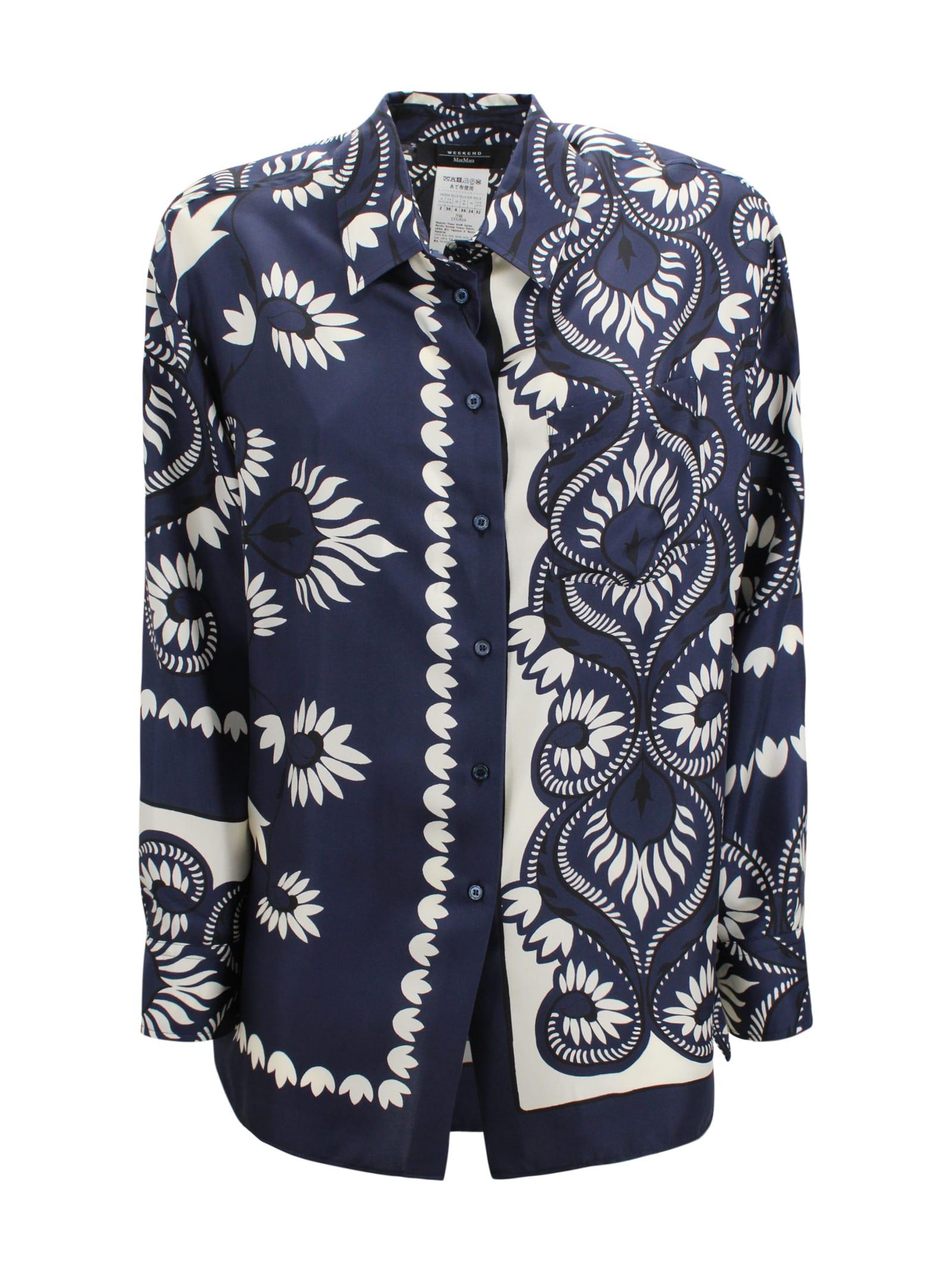 weekend max mara classic shirt with patchwork print