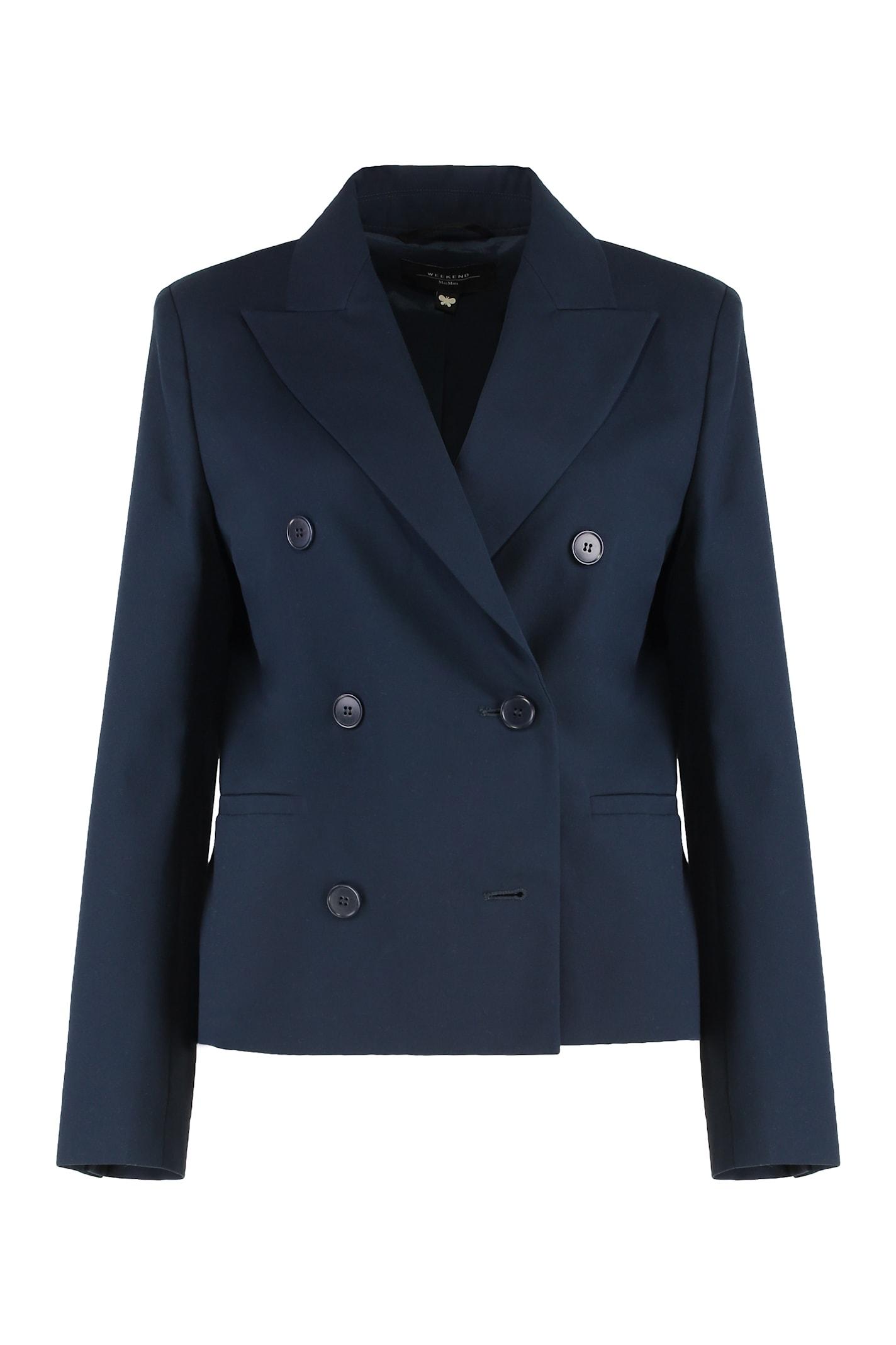weekend max mara double-breasted jacket carpet
