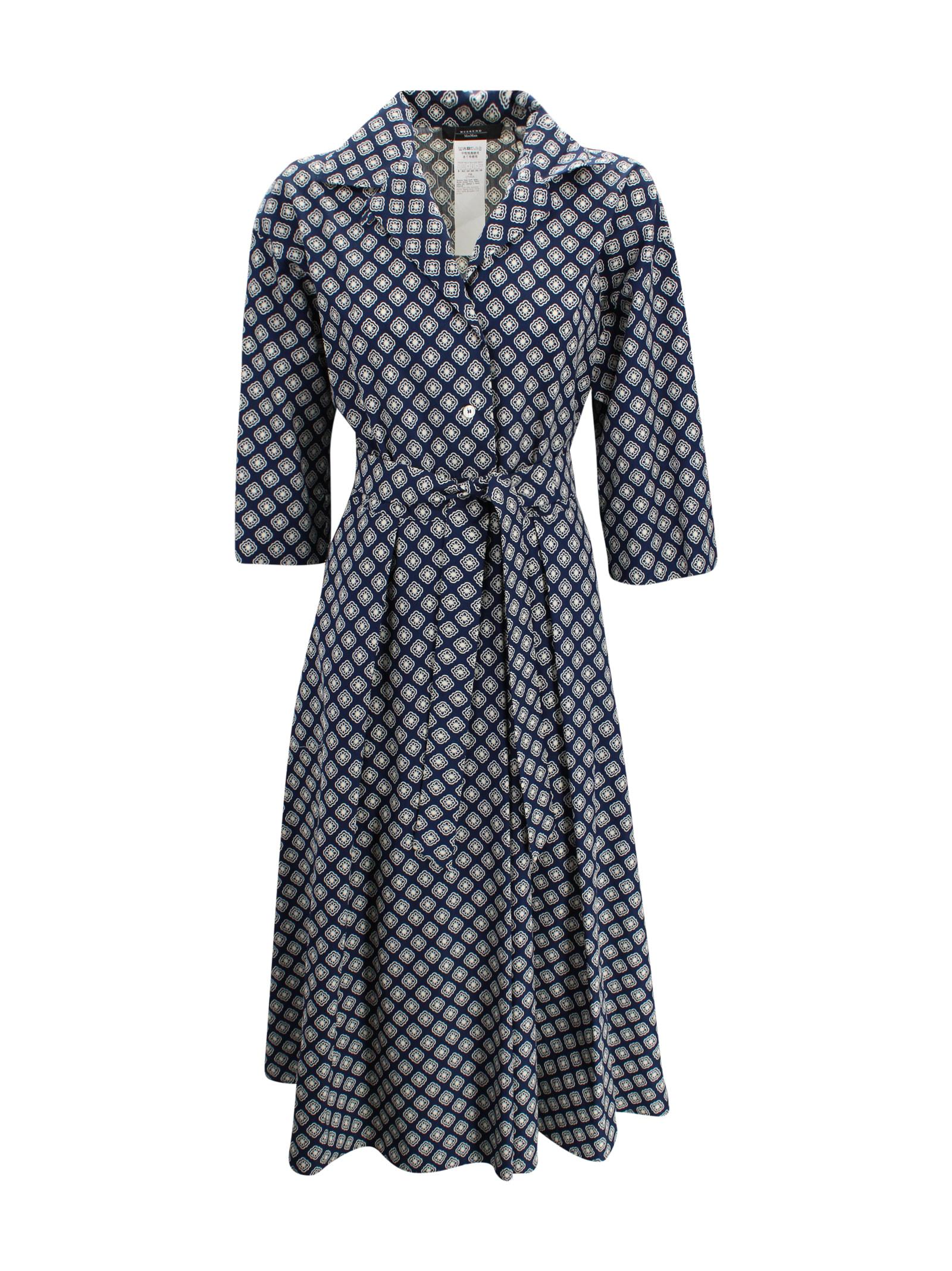 weekend max mara geometric print cotton dress