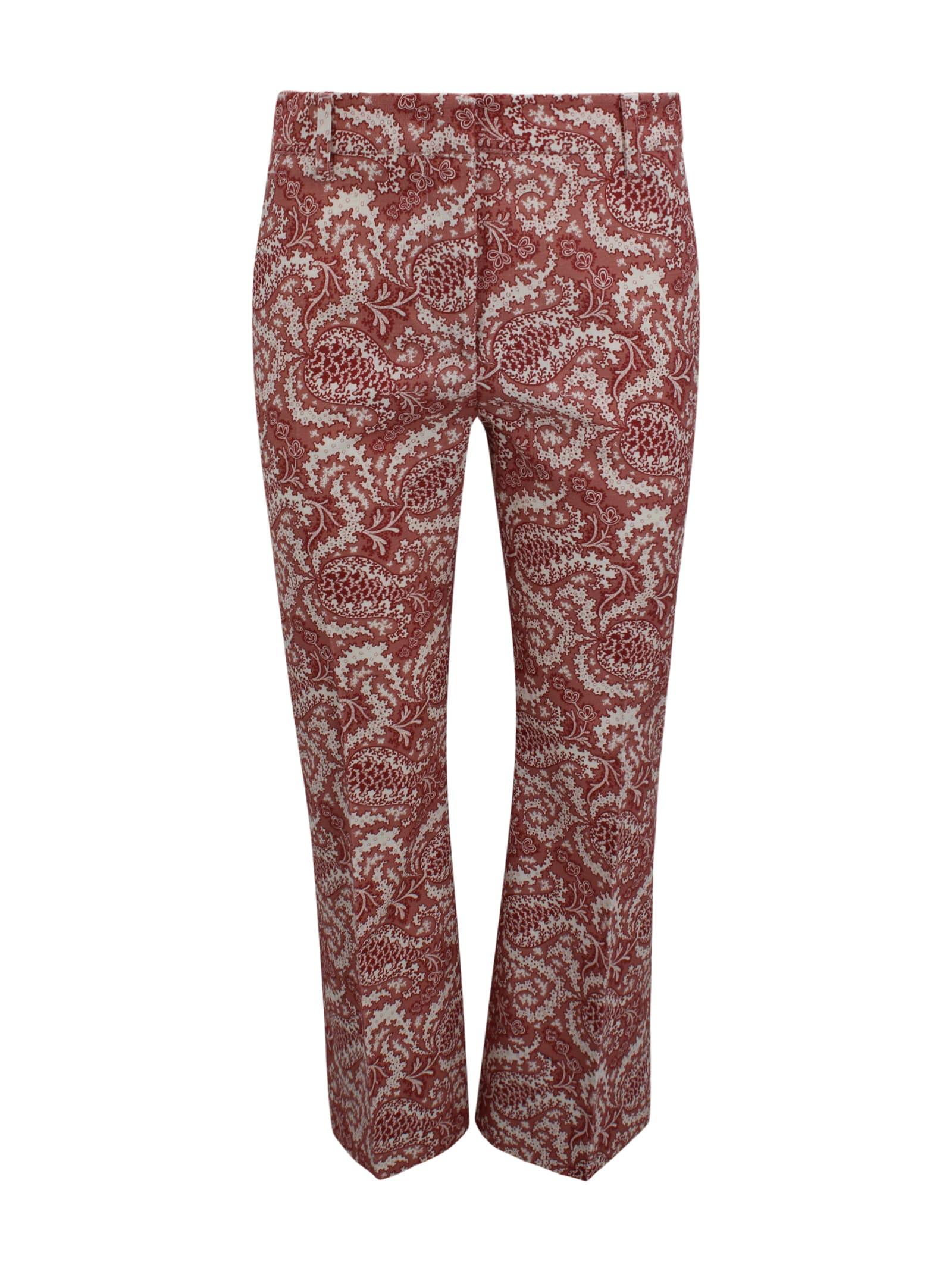 weekend max mara high-waisted floral print trousers