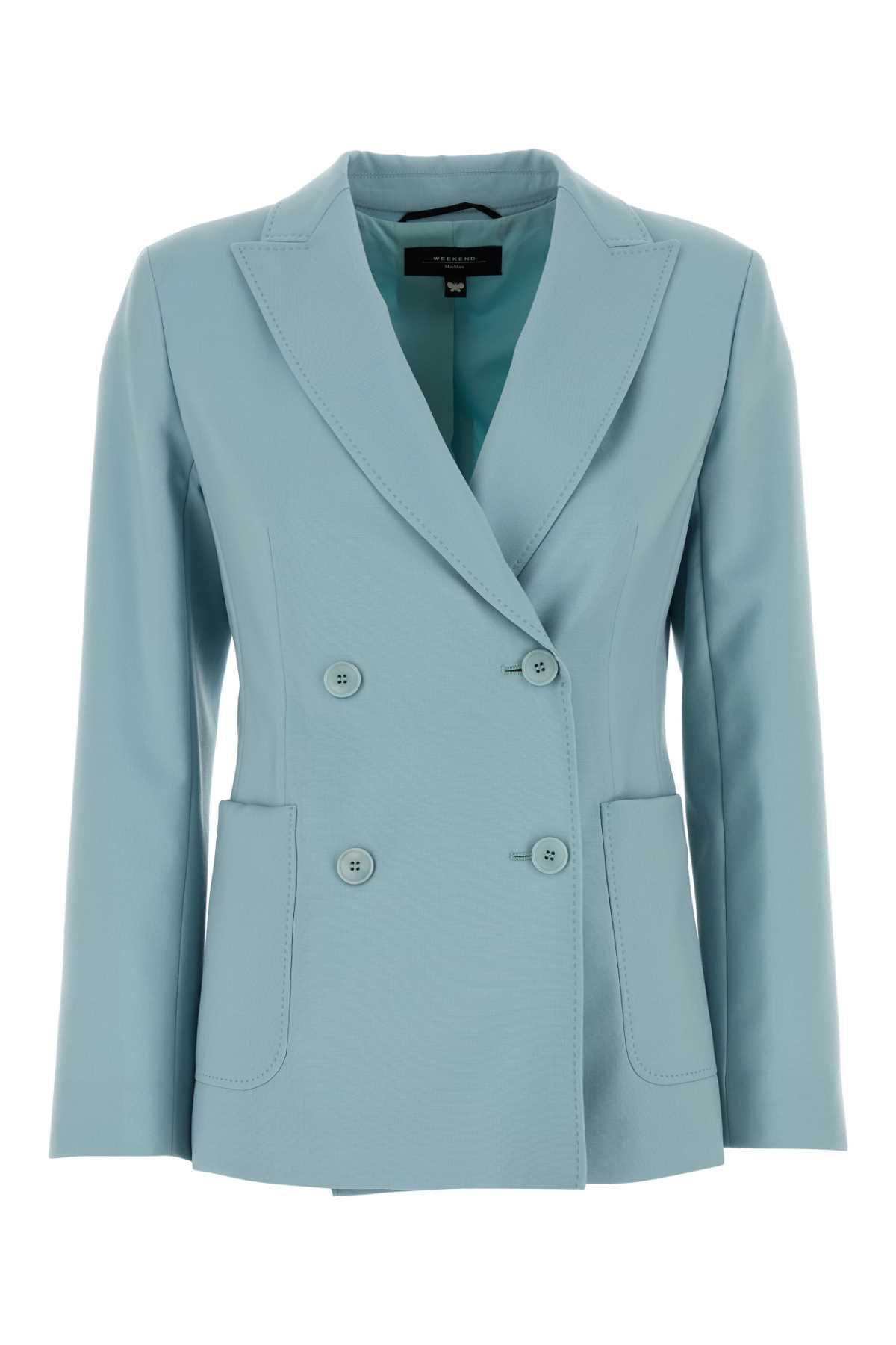 weekend max mara light blue wool nervoso blazer