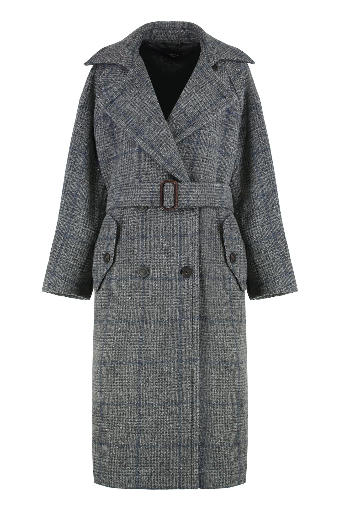 weekend max mara long wool tweed coat