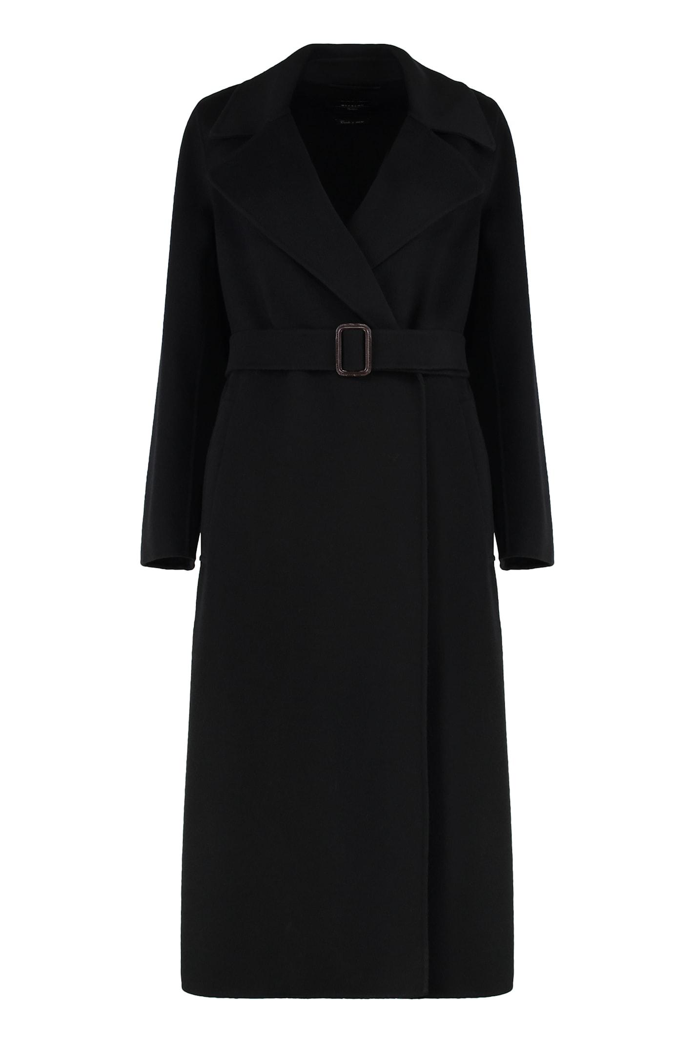 weekend max mara manu double-breasted virgin wool coat