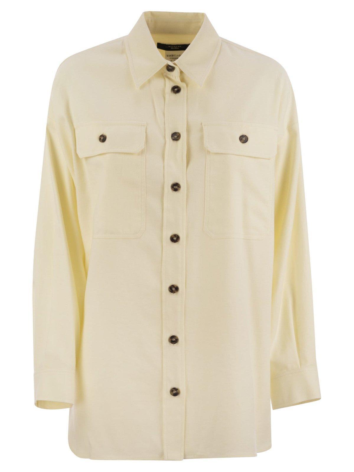 weekend max mara oversized buttoned long-sleeved shirt