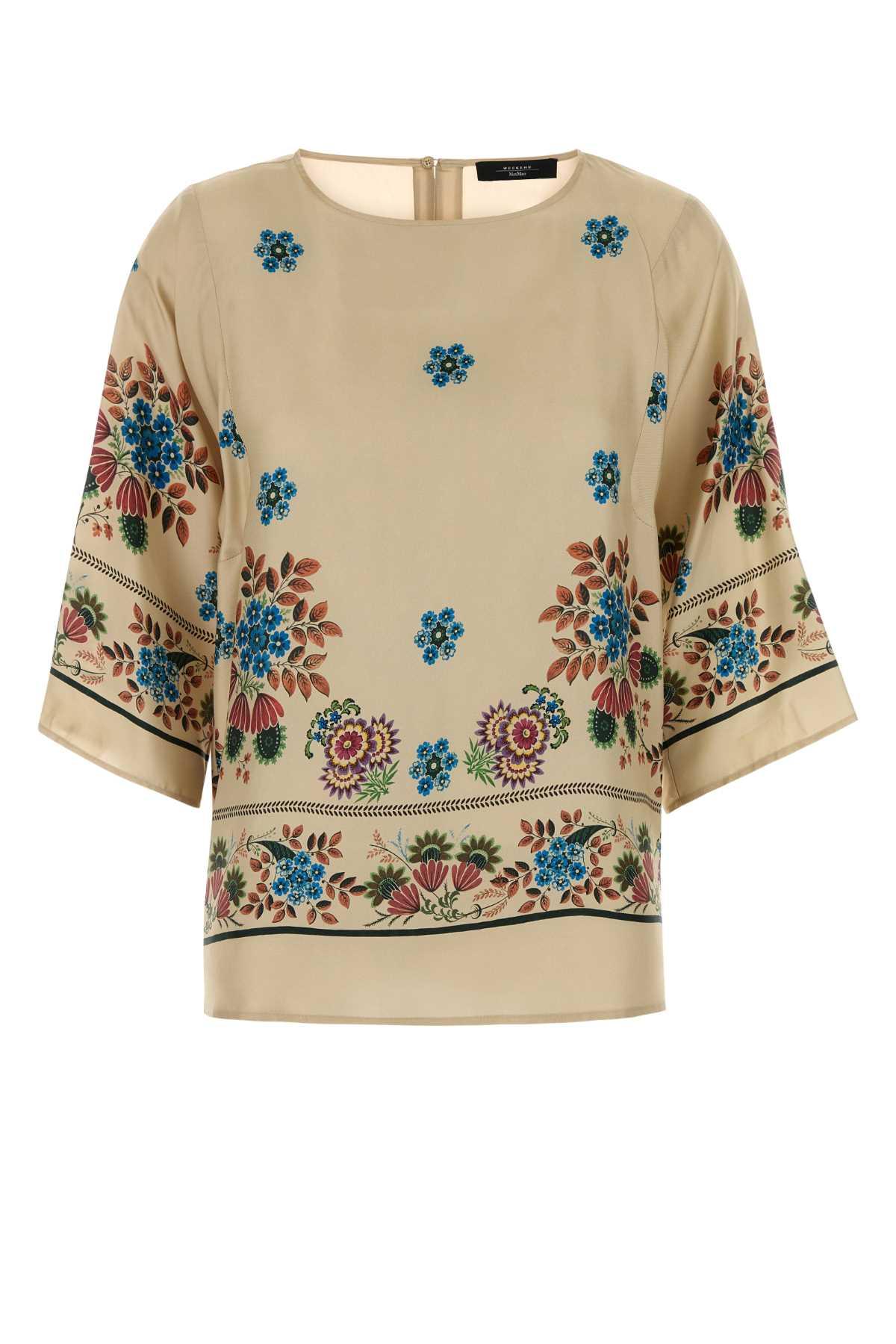 weekend max mara printed silk samba blouse