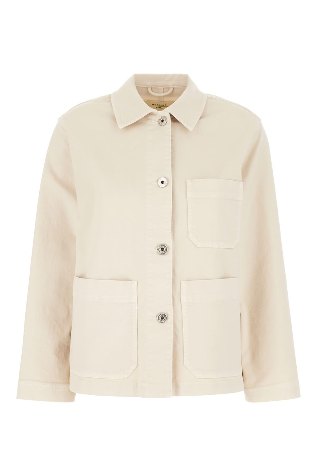weekend max mara sand denim jacket