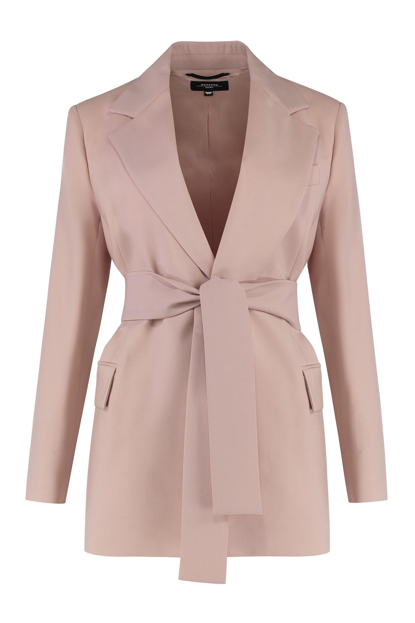 weekend max mara teso belted waist blazer