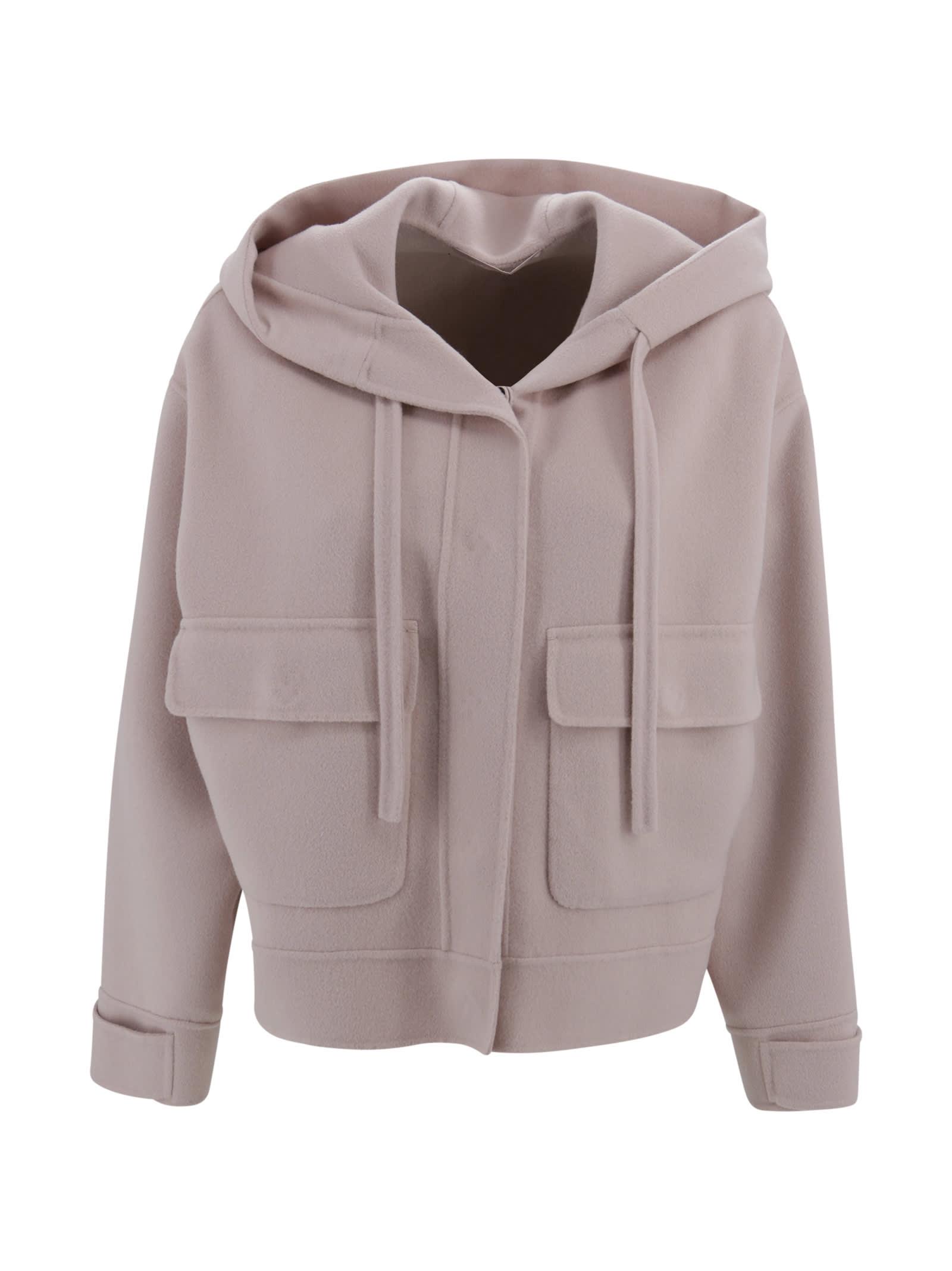 weekend max mara wool hooded jacket