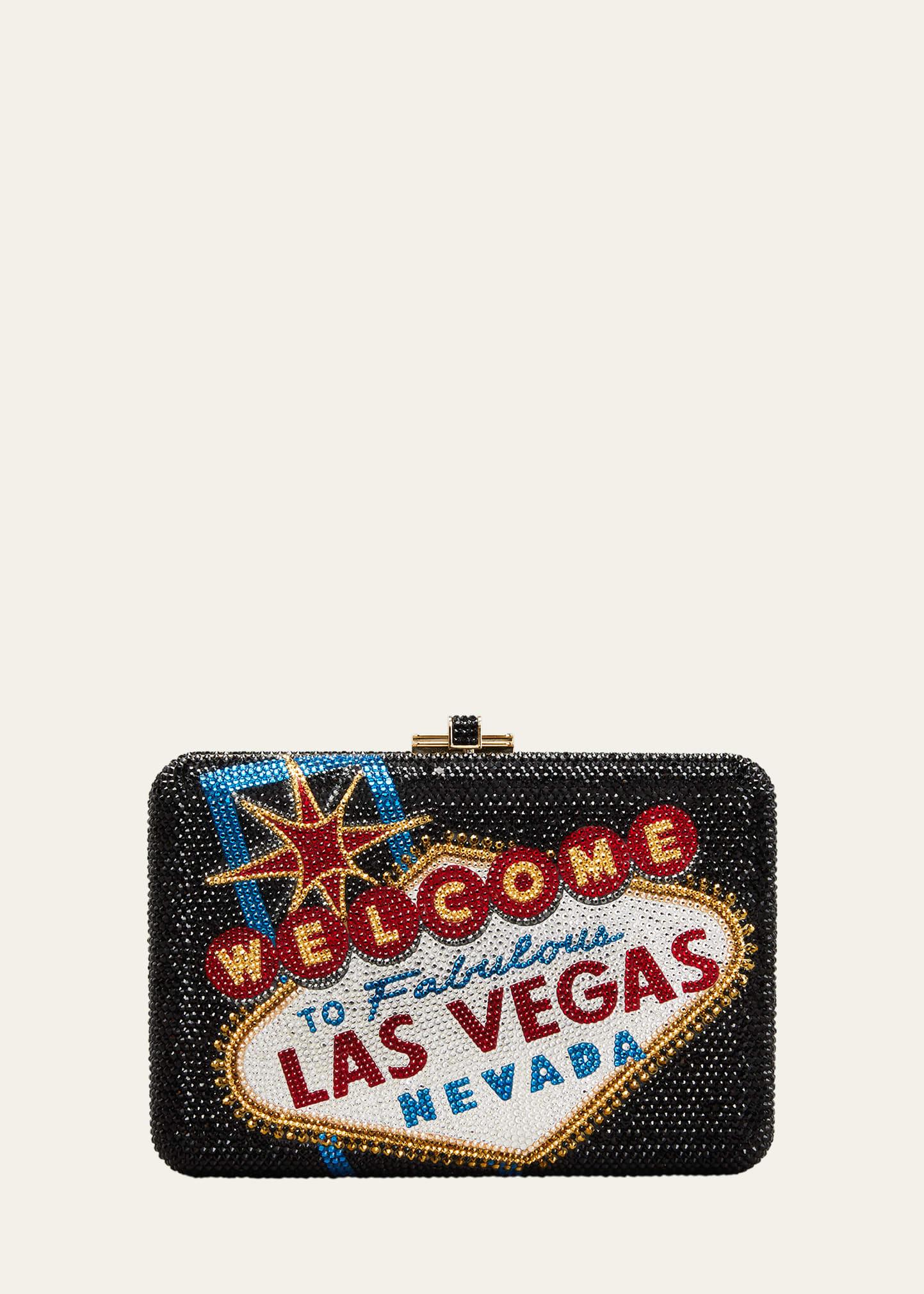 welcome to vegas beaded clutch bag