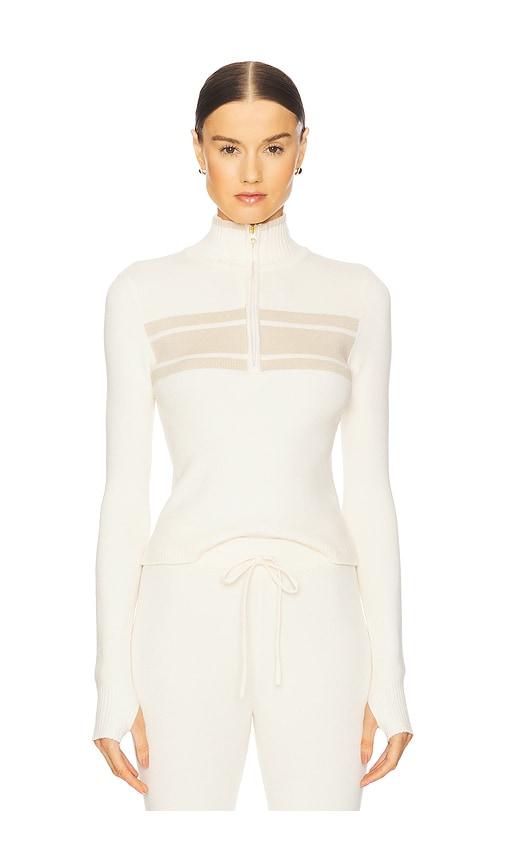 wellbeing + beingwell chalet half zip pullover in cream.