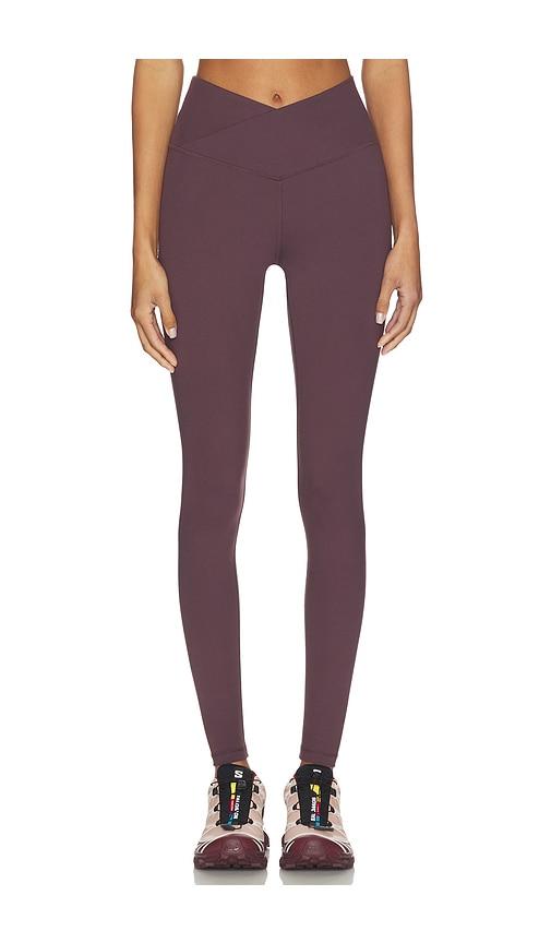 wellbeing + beingwell flowwell callista crossover legging in mauve.