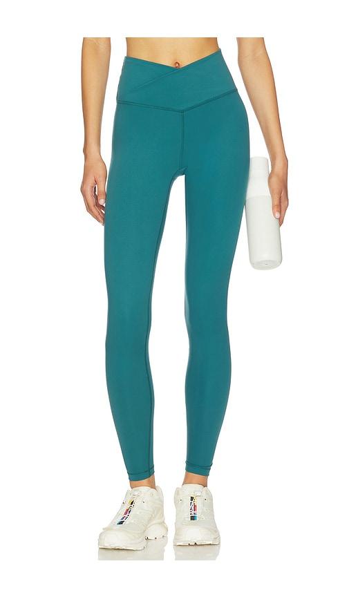 wellbeing + beingwell flowwell callista crossover legging in teal.