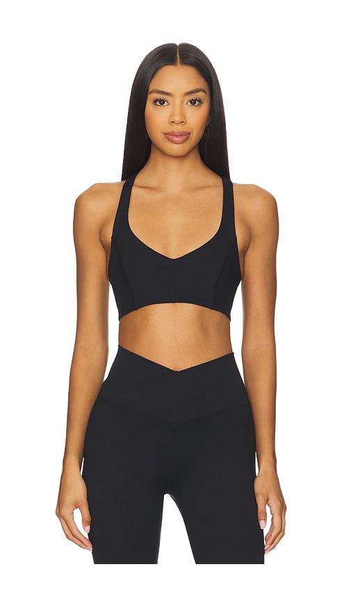 wellbeing + beingwell flowwell lexie sports bra in black.