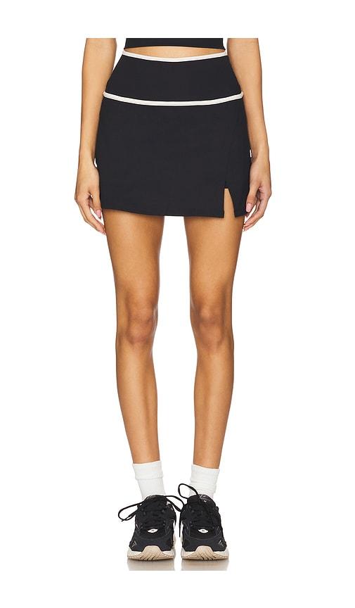 wellbeing + beingwell flowwell mara skirt in black.
