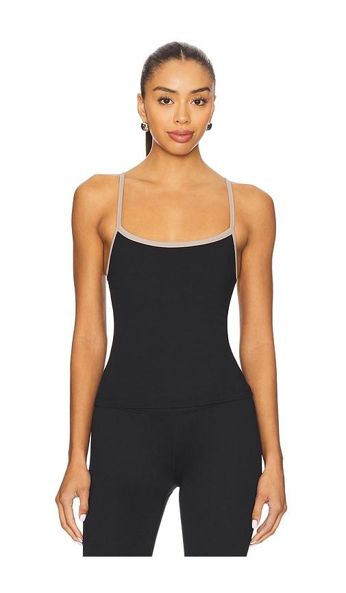 wellbeing + beingwell flowwell taryn tank in black.