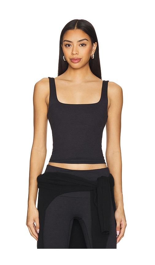 wellbeing + beingwell loungewell julian tank in black.