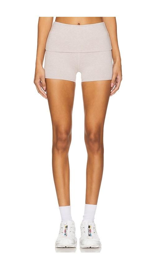 wellbeing + beingwell loungewell monte foldover short in black.