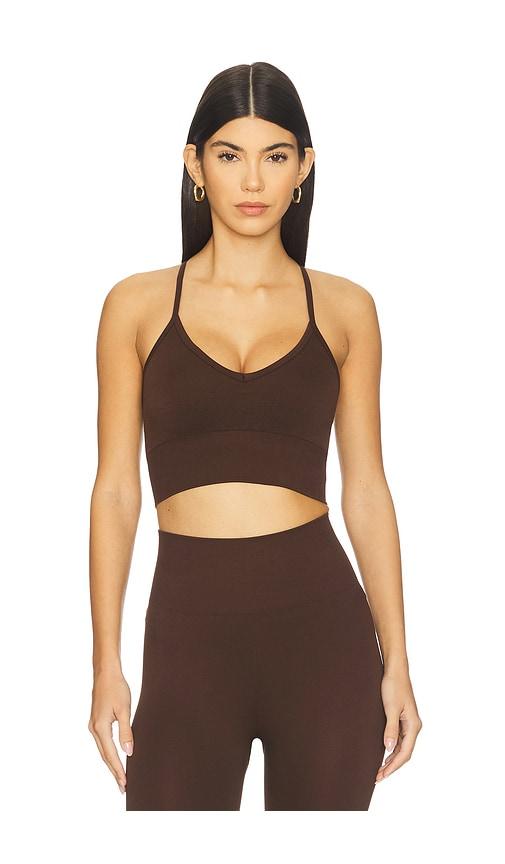 wellbeing + beingwell monroe seamless tank in brown.