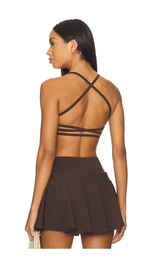 wellbeing + beingwell movewell ren sports bra in brown.